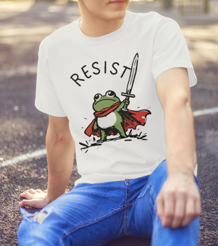 Portland Frog Resist Sword Cape T-Shirt