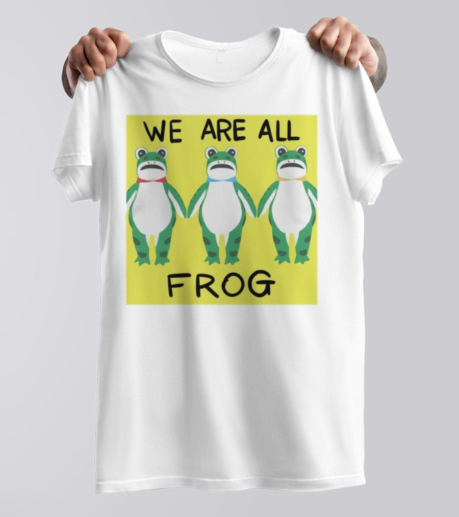 Portland Frog We Are All Frog Trio Colorful Cartoon Style T-Shirt