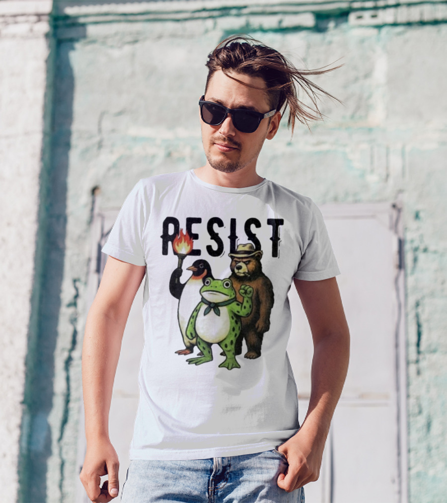 Resist Portland Frog Penguin Bear Abolish Ice T-Shirt