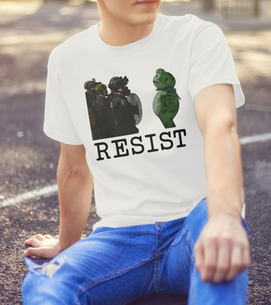 Portland Protest Resist Frog Anti ICE Anti Fascism T-Shirt