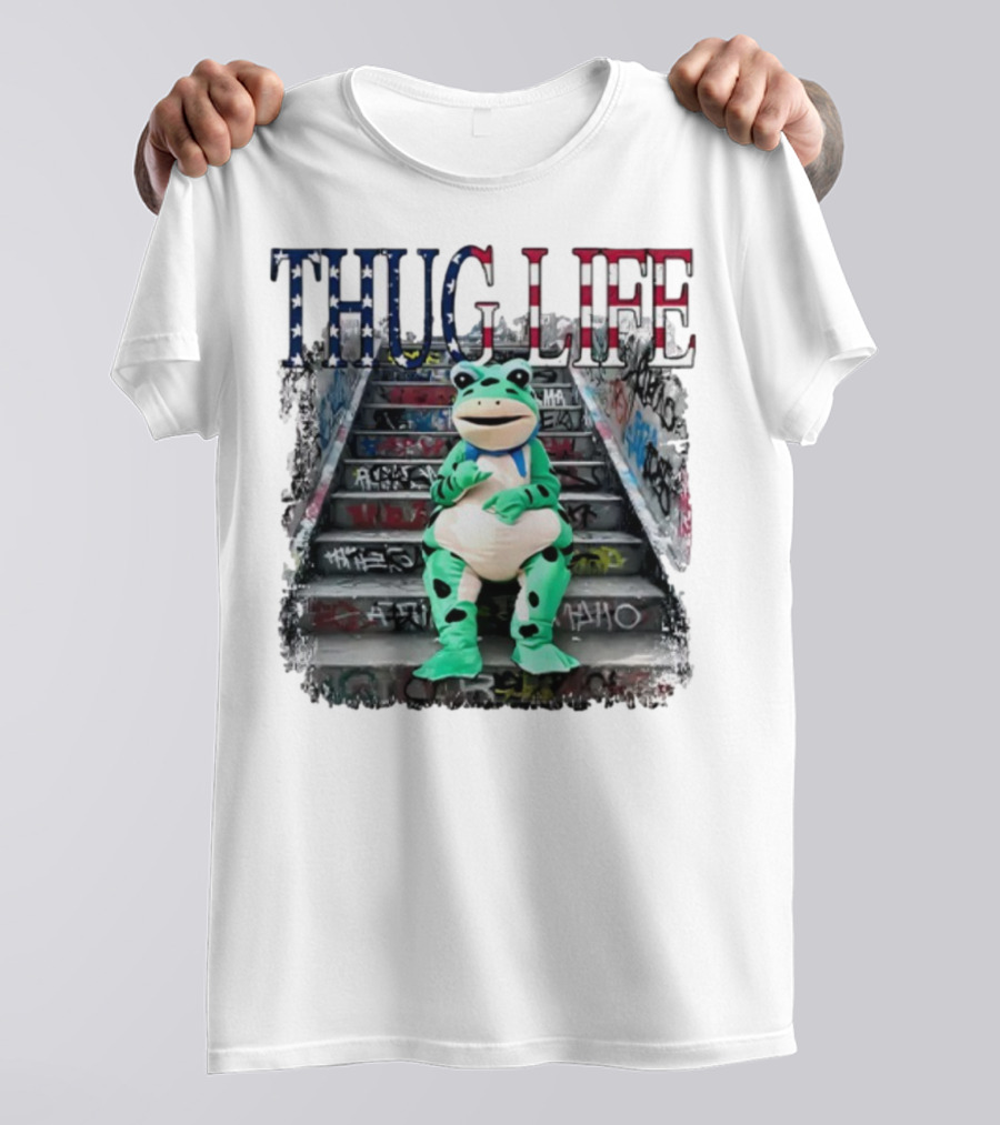 THUG LIFE Frog Costume Graffiti Steps T-Shirt
