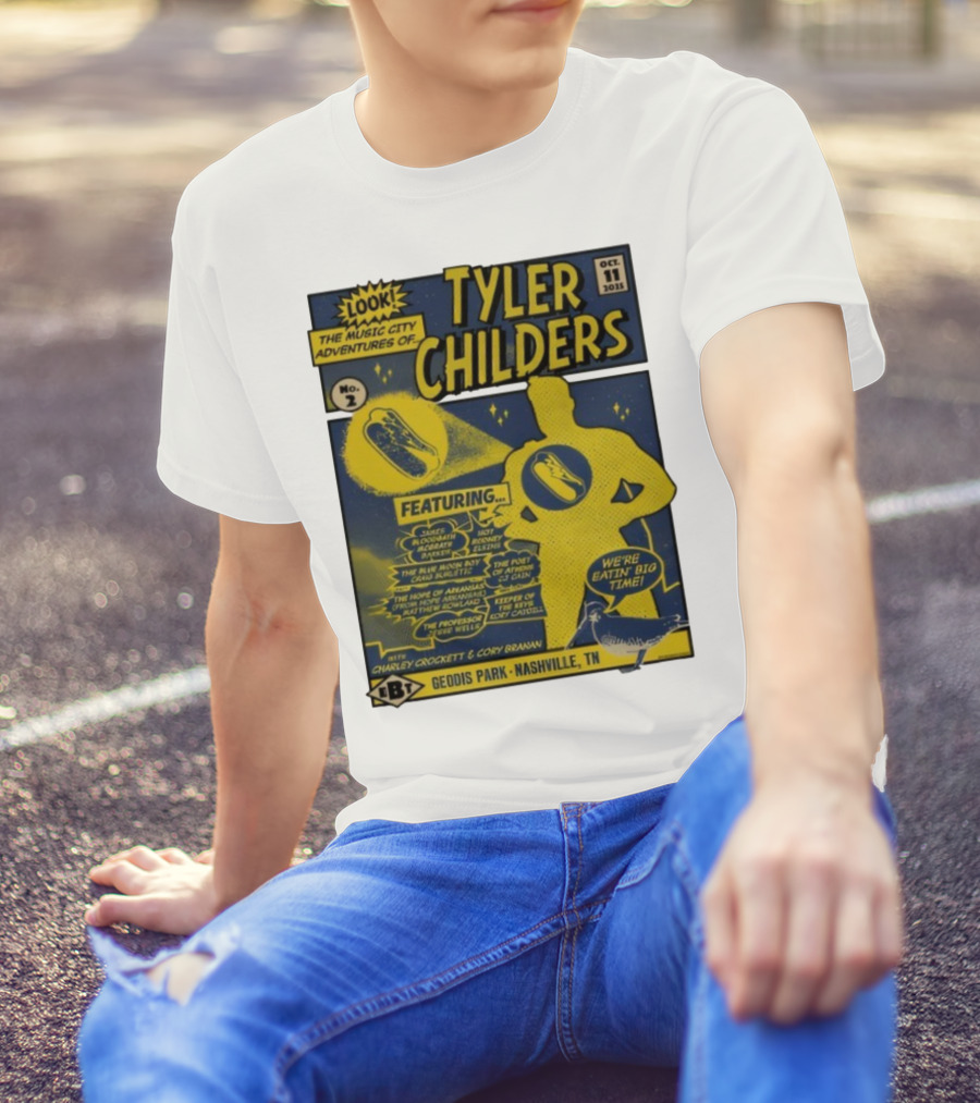 Tyler Childers The Music City Adventures Featuring Charley Crockett Cory Branan GEODIS Park Nashville TN Oct 11 2025 T-Shirt