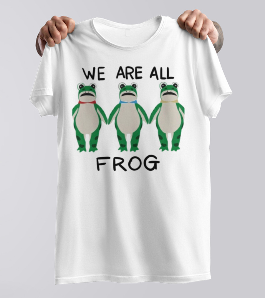 We Are All Frog Portland Trio Fun Quirky Green Frog Characters T-Shirt