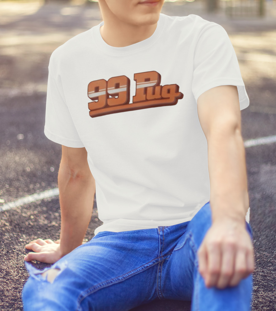 99 Pug Retro Sports Style Bold Font T-Shirt
