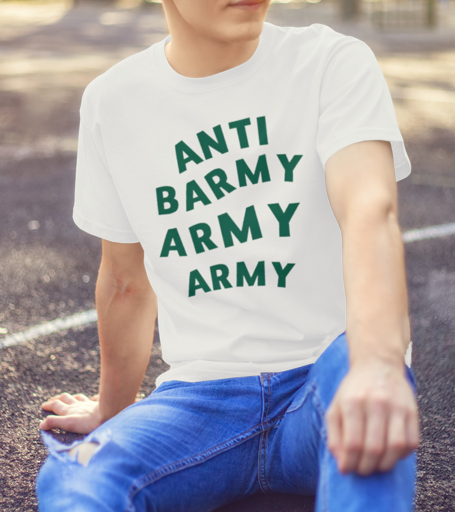 Anti Barmy Army Text Graphic T-Shirt