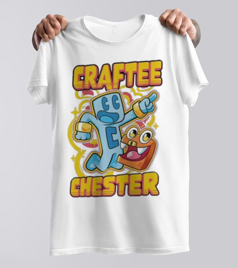 Craftee Chester Cartoon Characters Adventure T-Shirt