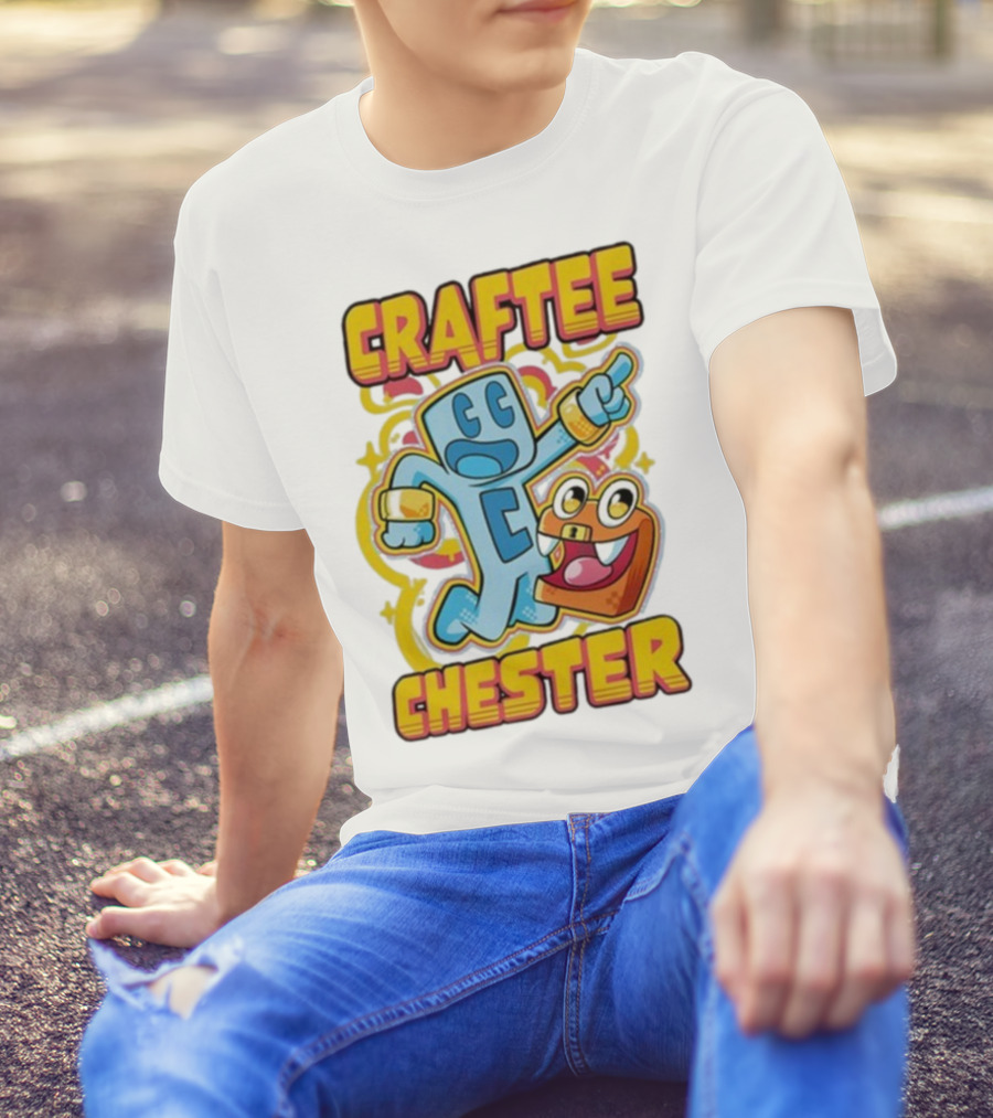Craftee Chester Cartoon Characters Adventure T-Shirt