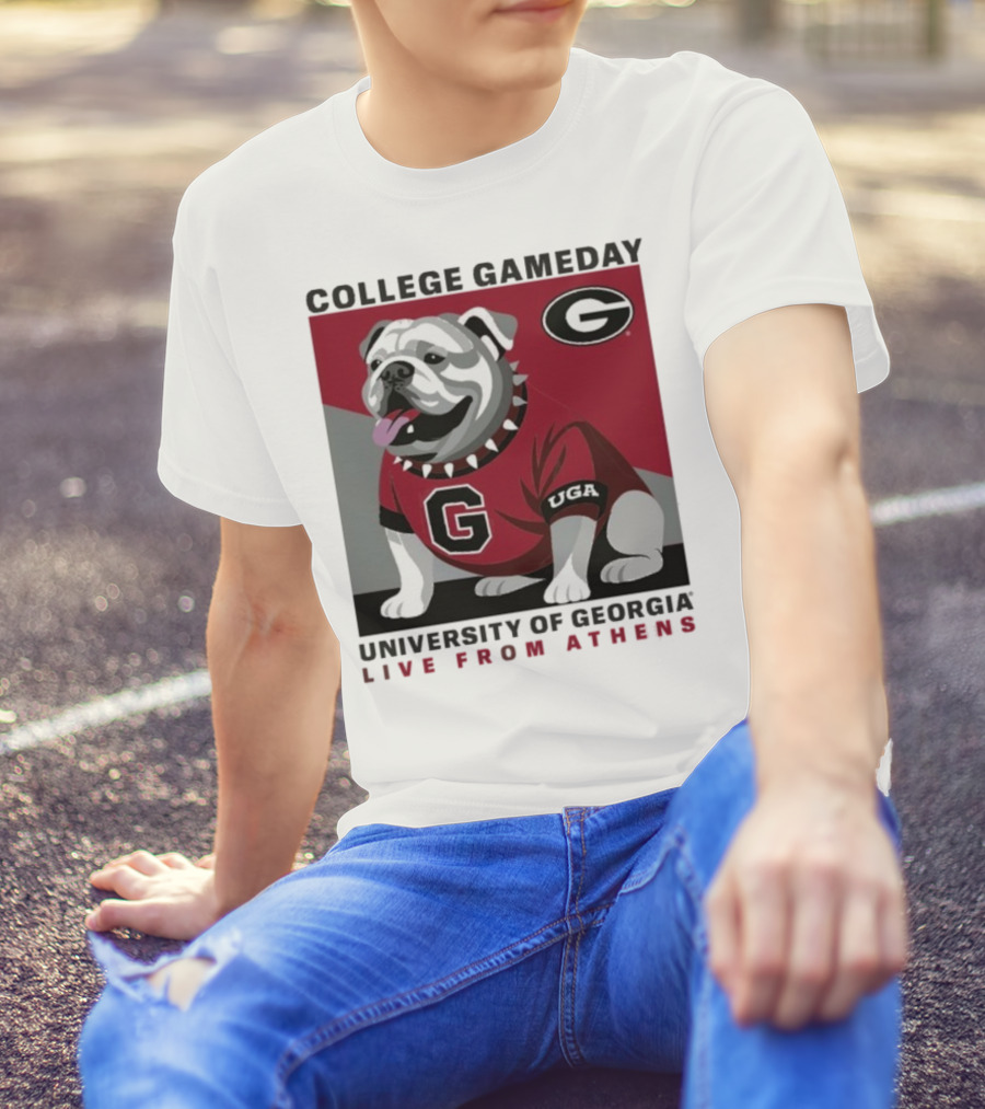 Georgia Bulldogs College Gameday University Of Georgia Live From Athens UGA 2025 T-Shirt