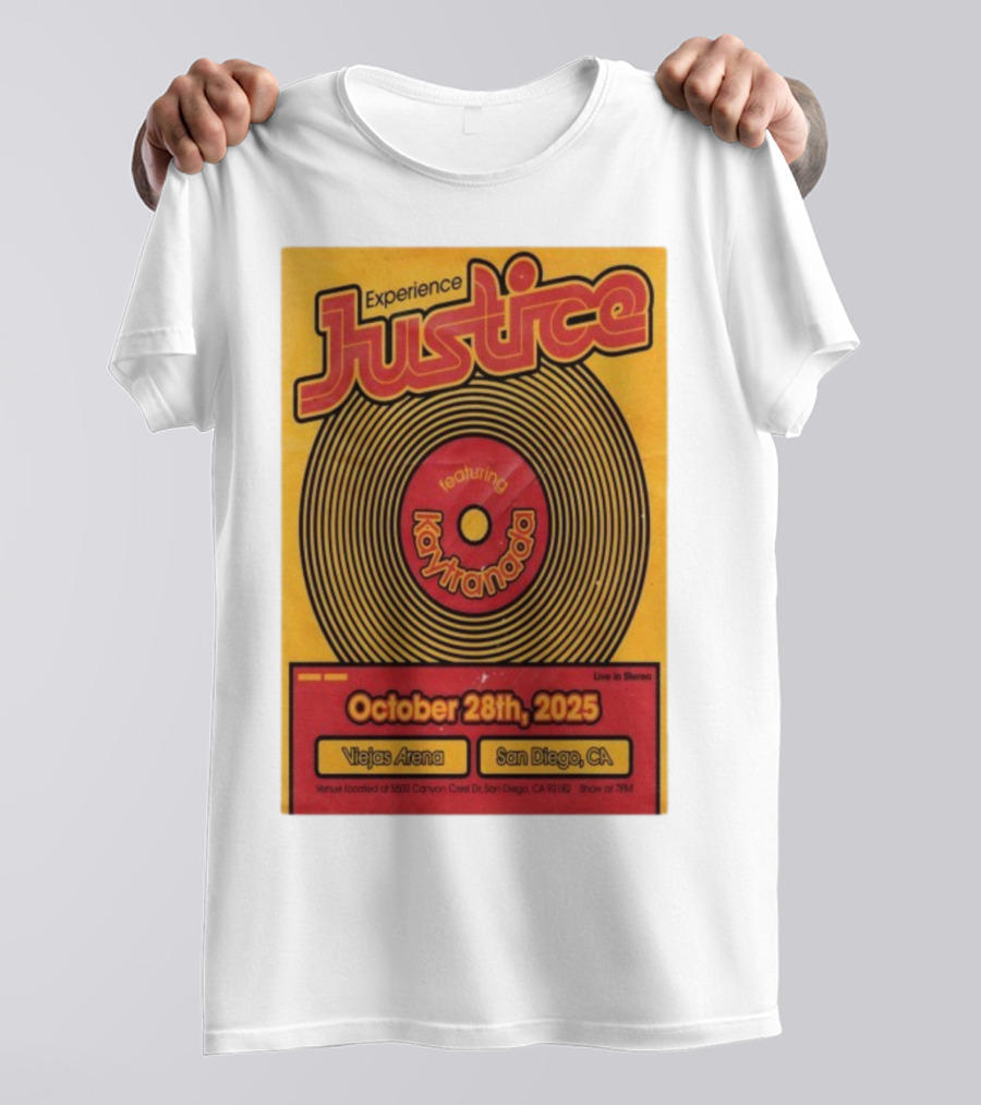 Experience Justice Featuring Kaytranada Live In Stereo October 28th 2025 Viejas Arena San Diego CA T-Shirt