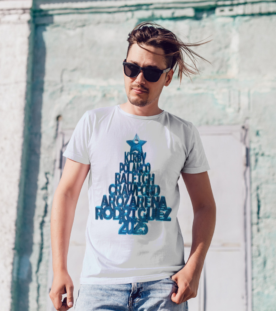 Kirby Polanco Raleigh Crawford Arozarena Rodriguez 2025 Christmas Tree T-Shirt