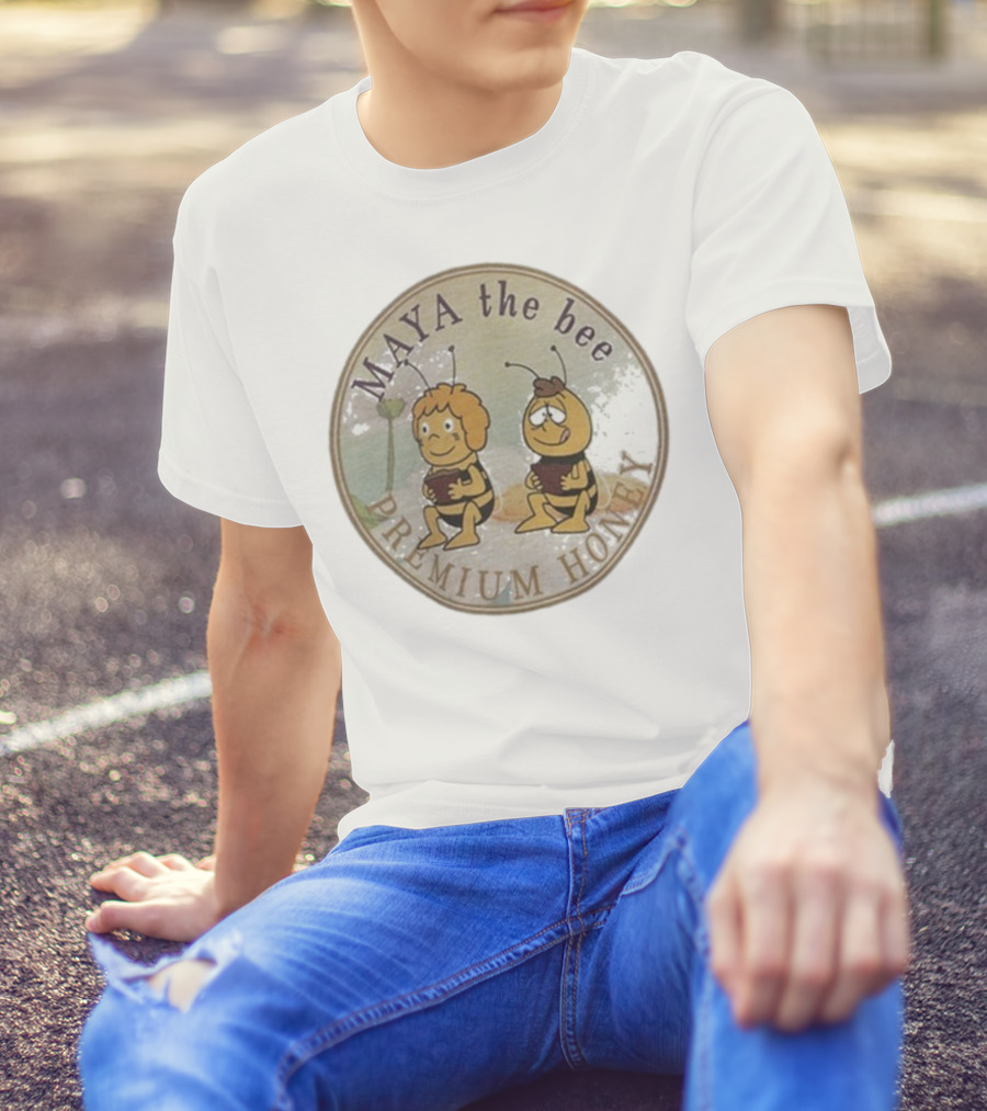 Maya The Bee Premium Honey Badge Featuring Iconic Characters T-Shirt