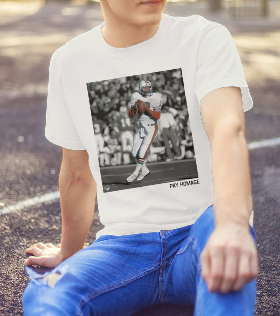 Miami Dolphins Dan Marino Ash Retro Football Legend T-Shirt