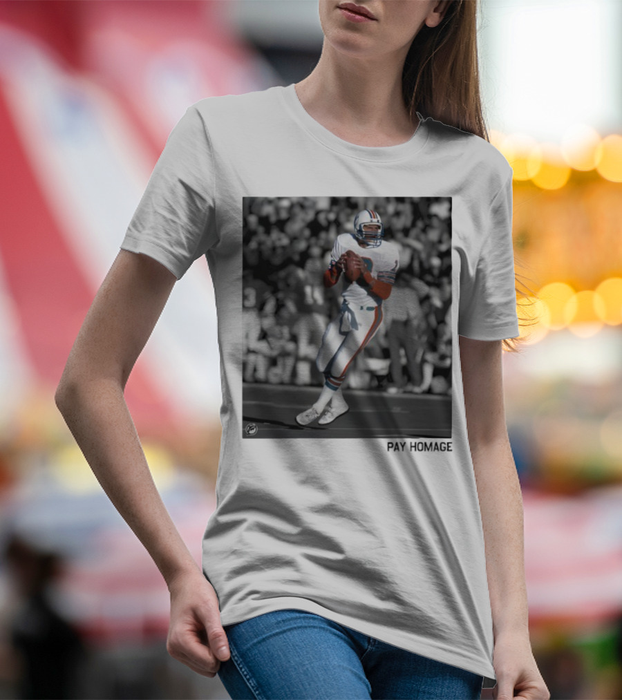 Miami Dolphins Dan Marino Ash Retro Football Legend T-Shirt