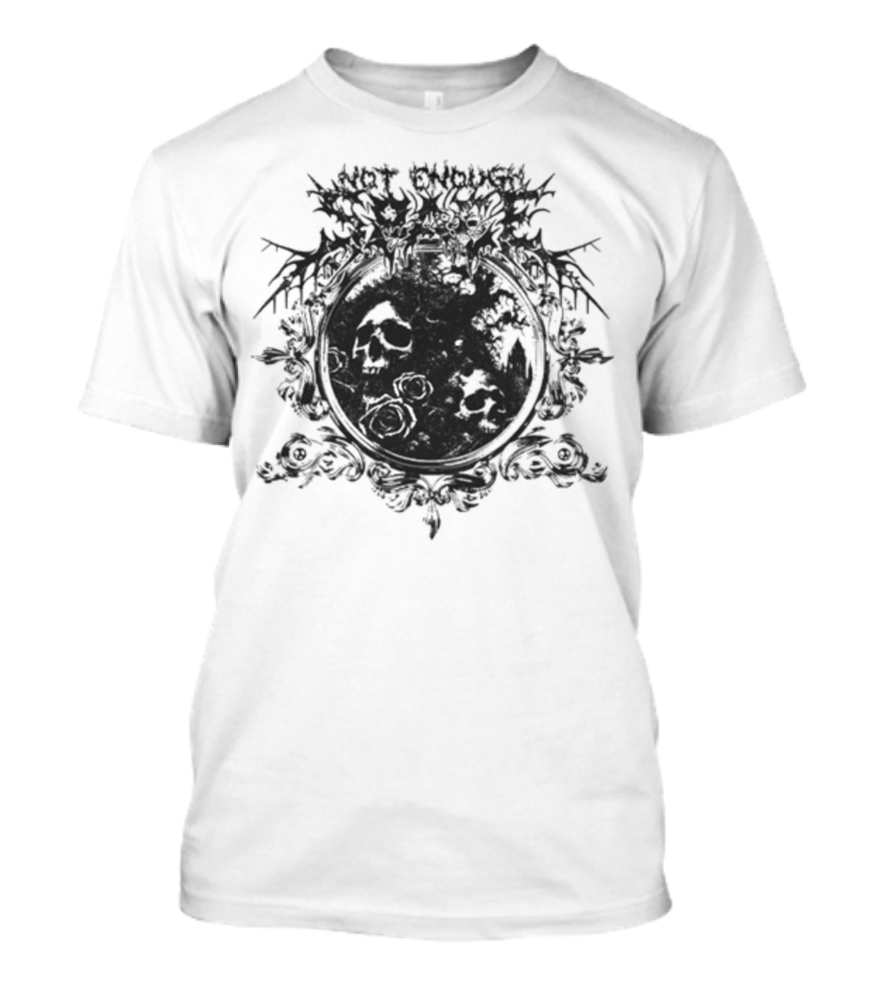 Not Enough Space Deathcore Skull Floral Elements T-Shirt