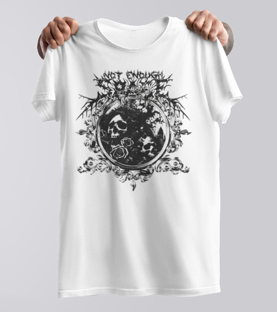 Not Enough Space Deathcore Skull Floral Elements T-Shirt
