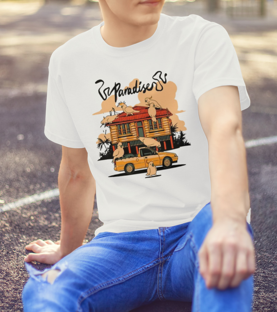 Phoebe Paradise Cockatoo House With Cockatoos And Ute Graphic T-Shirt