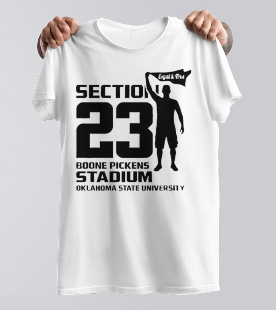 Section 23 Boone Pickens Stadium Oklahoma State University Pistol Pete T-Shirt