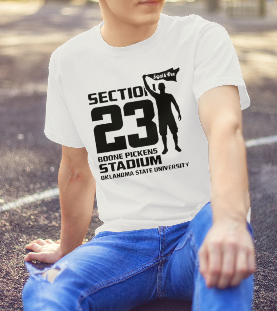Section 23 Boone Pickens Stadium Oklahoma State University Pistol Pete T-Shirt