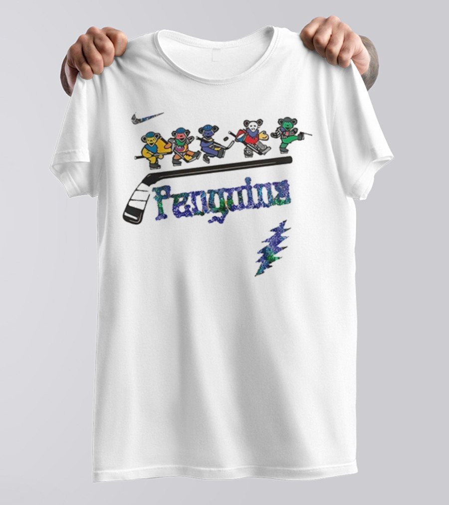 Nike Pittsburgh Penguins Grateful Dead Night 2025 NHL Hockey Bears T-Shirt