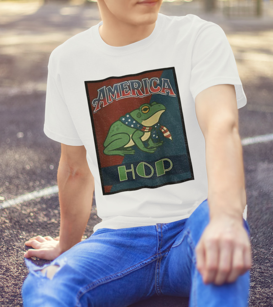 America Frog HOP Patriotic Protest Portland T-Shirt