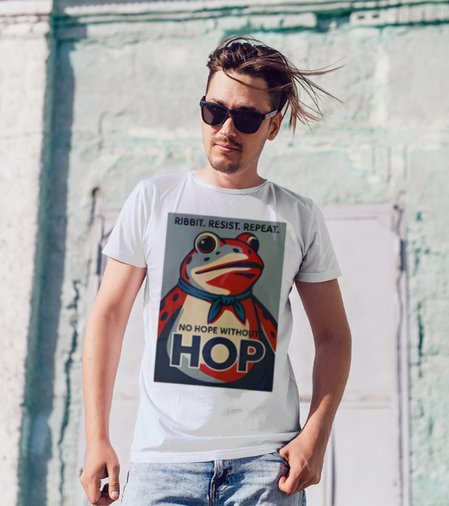 Ribbit Resist Repeat No Hope Without Hop Portland Frog T-Shirt