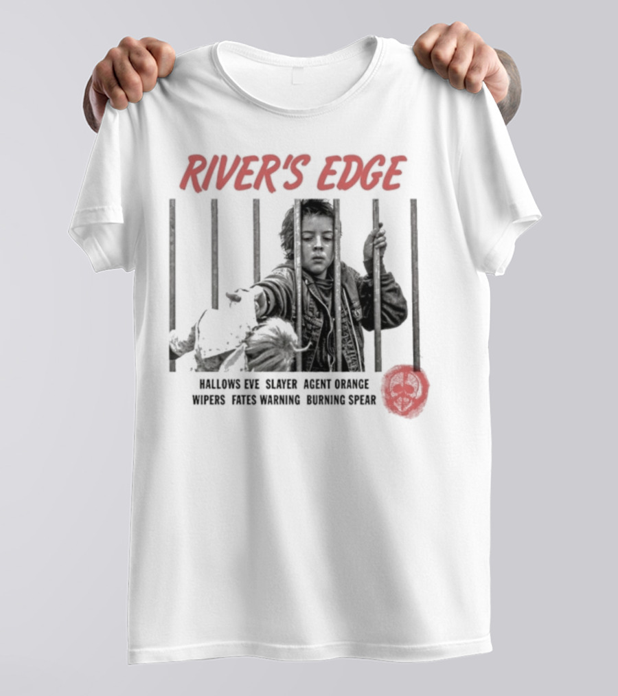 River’s Edge Hallows Eve Slayer Agent Orange Wipers Fates Warning Burning Spear Skulls T-Shirt