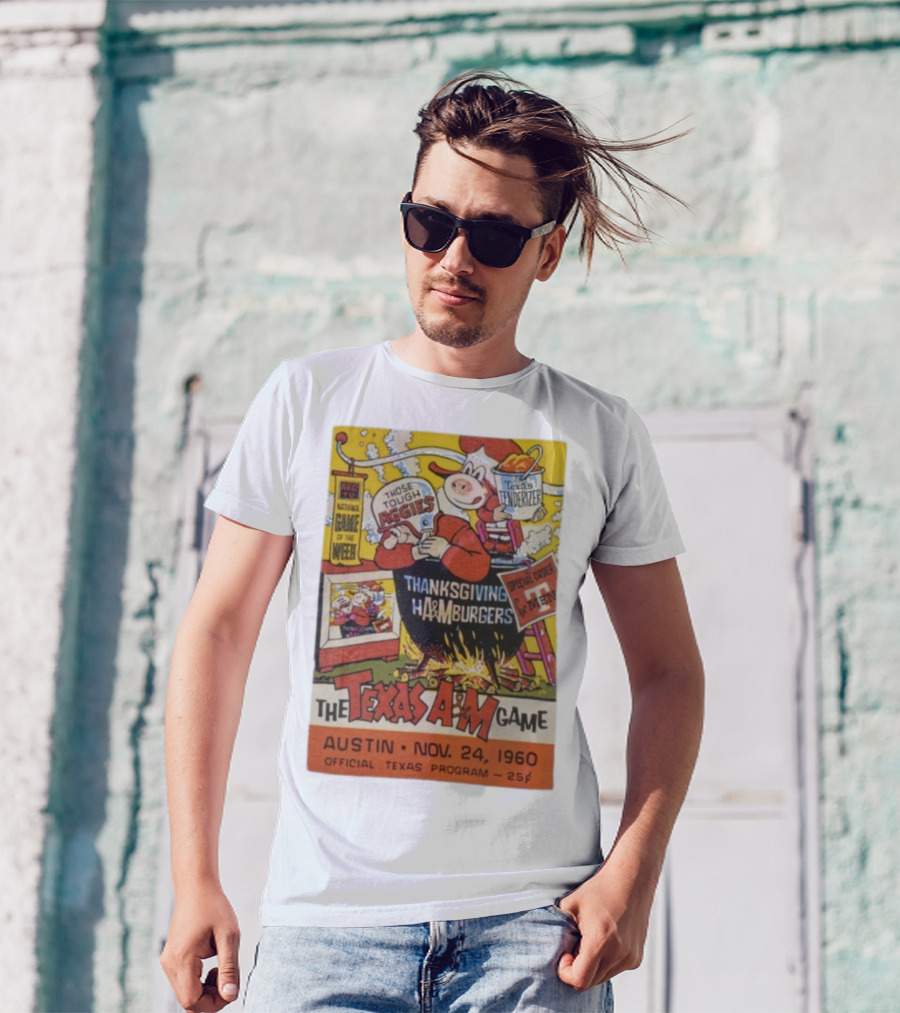 Texas Longhorns Thanksgiving Texas A&M Game Austin Nov 24 1960 Official Program T-Shirt