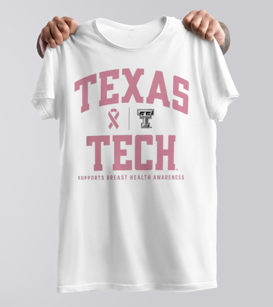 Texas Tech Supports Breast Health Awareness 2025 With Red Raiders Logo T-Shirt