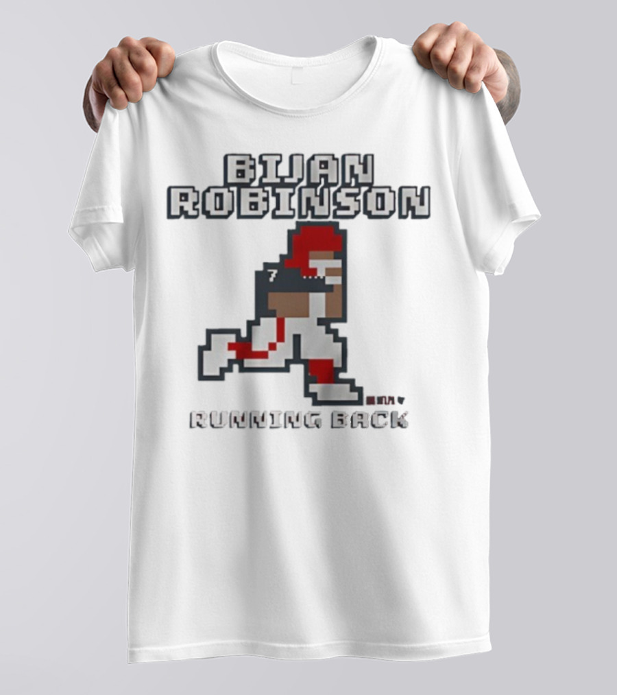 Bijan Robinson Running Back Pixel Art Retro Style T-Shirt