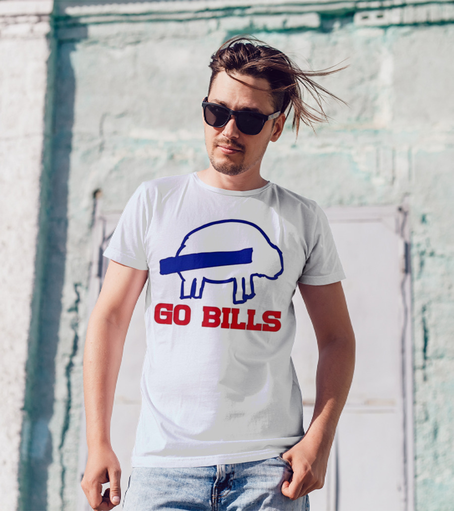 Buffalo Bills Go Bills Funny Sketch Football Fan T-Shirt