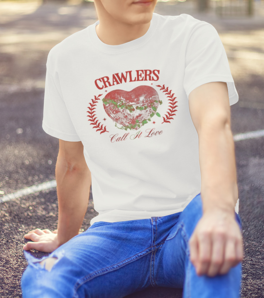 Crawlers Call It Love Heart Valentines Disco 2025 T-Shirt