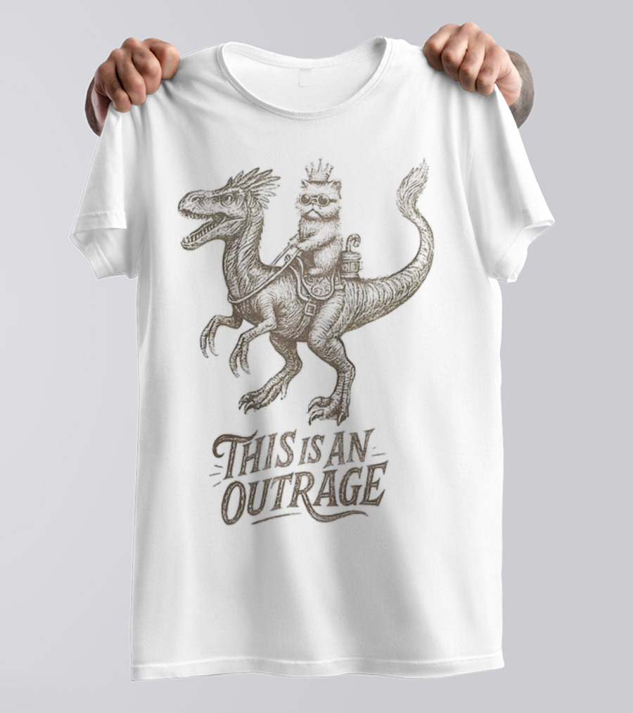 Donut And Mongo Dungeon This Is An Outrage Dinosaur Rider Adventure T-Shirt