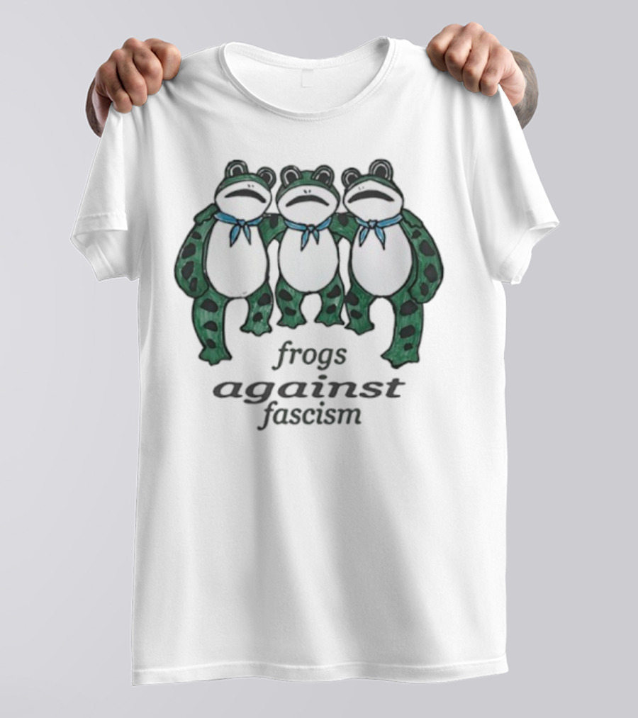 Frogs Against Fascism Three Frogs United In Harmony T-Shirt