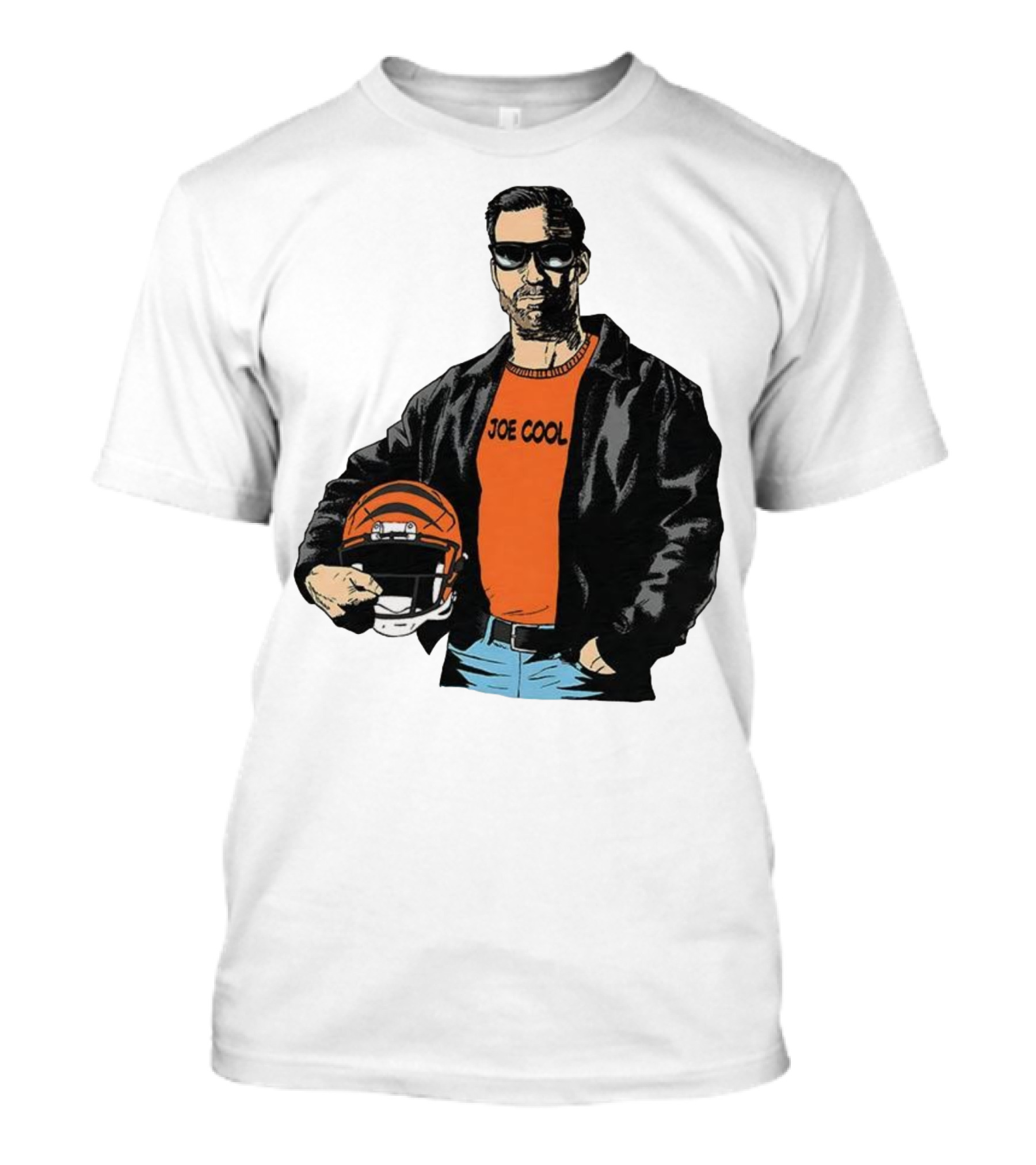 Joe Cool Cincinnati Bengals NFL Vintage Joe Burrow Helmet T-Shirt