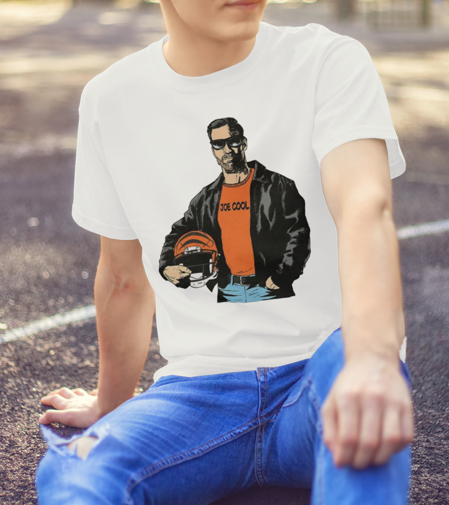Joe Cool Cincinnati Bengals NFL Vintage Joe Burrow Helmet T-Shirt