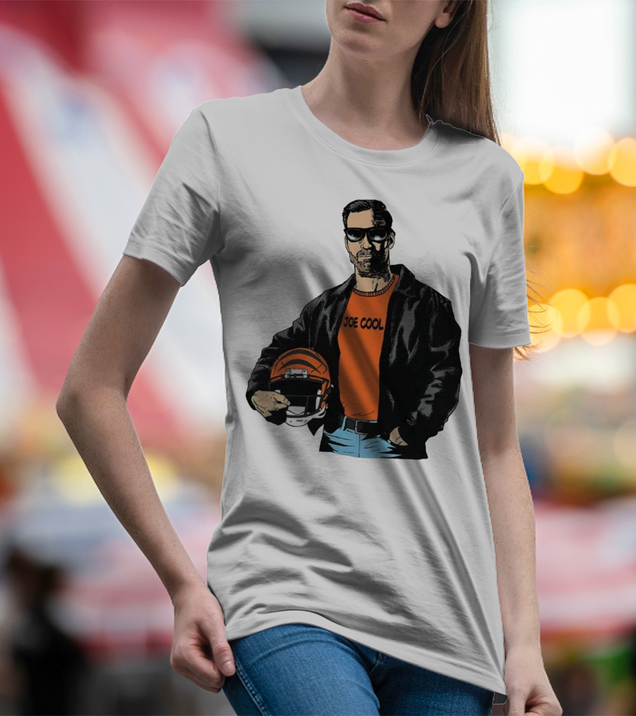 Joe Cool Cincinnati Bengals NFL Vintage Joe Burrow Helmet T-Shirt