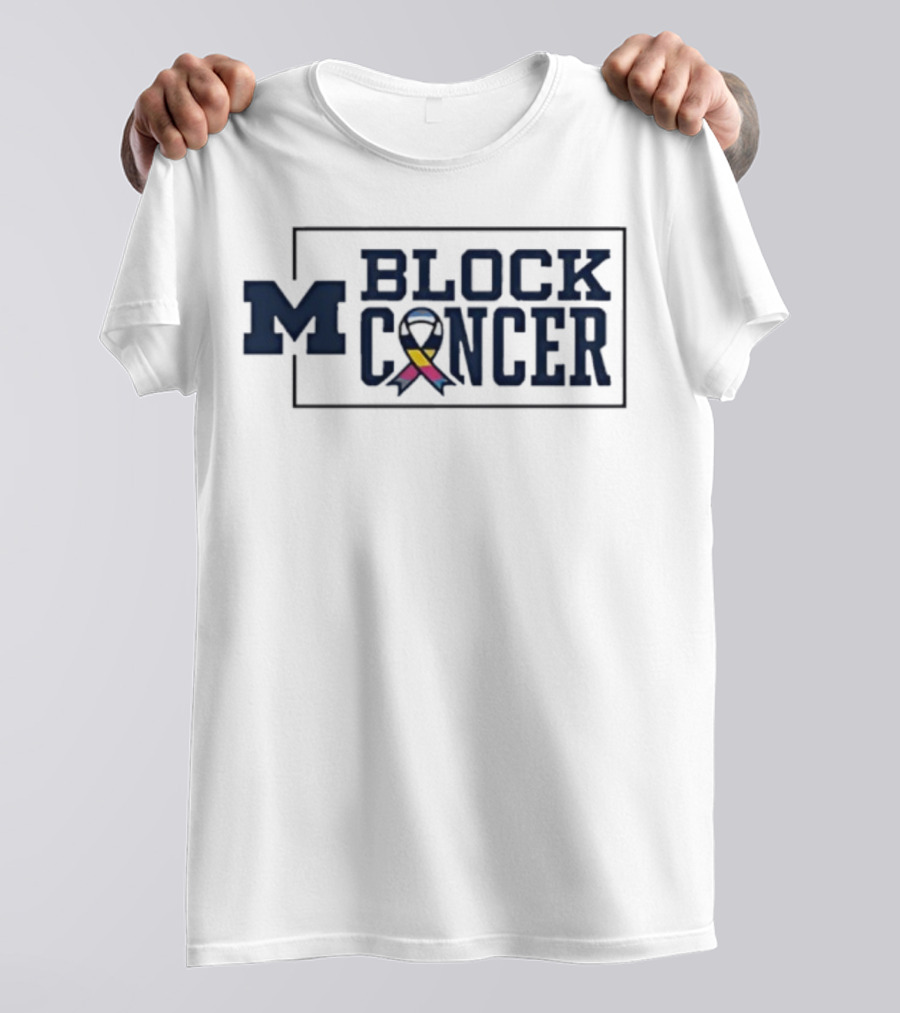 Michigan Block Cancer 2025 Football T-Shirt