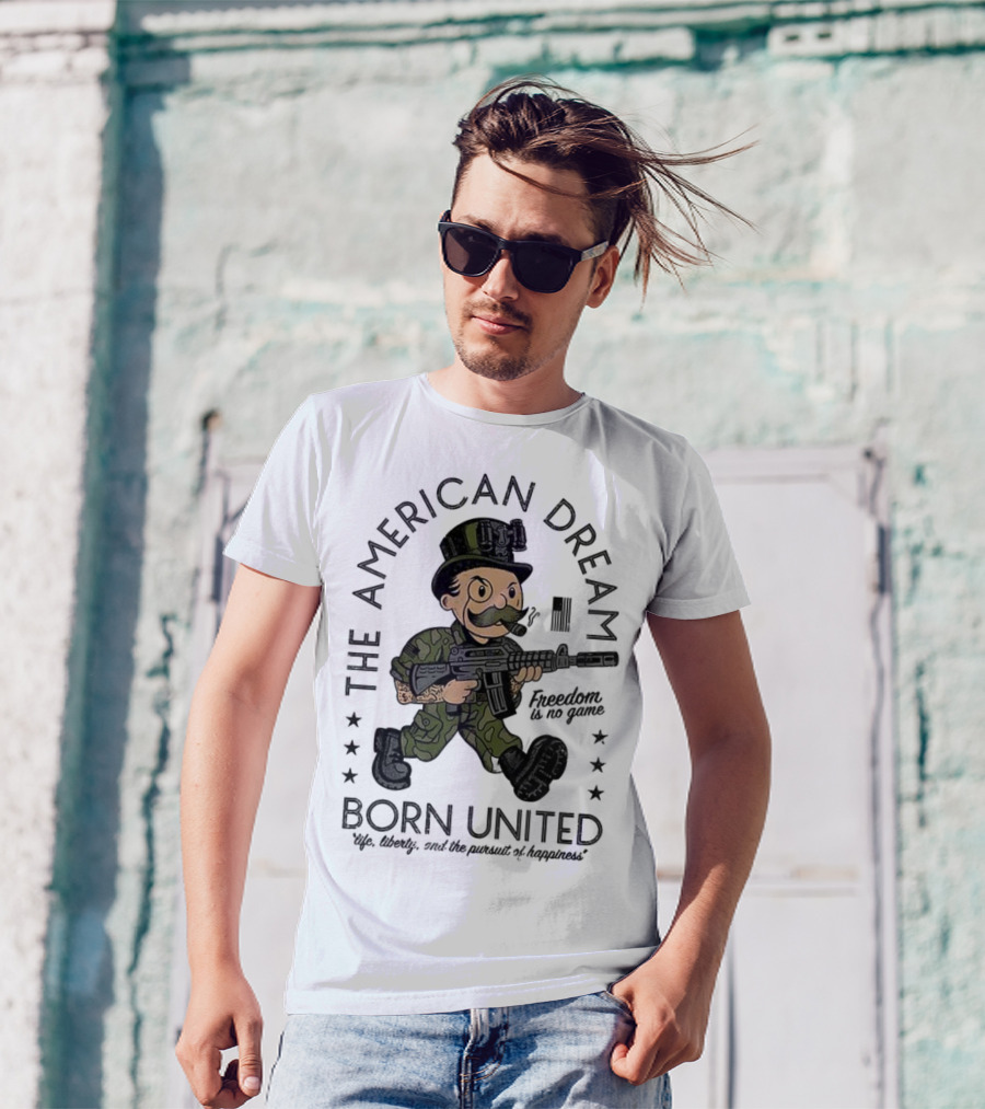 The American Dream Freedom Is No Game Born United Uncle Sam Camo Soldier T-Shirt