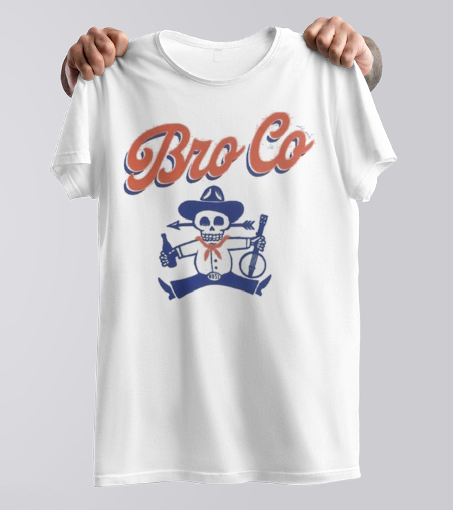 Bro Co Skeleton Cowboy With Banjo And Bottle T-Shirt