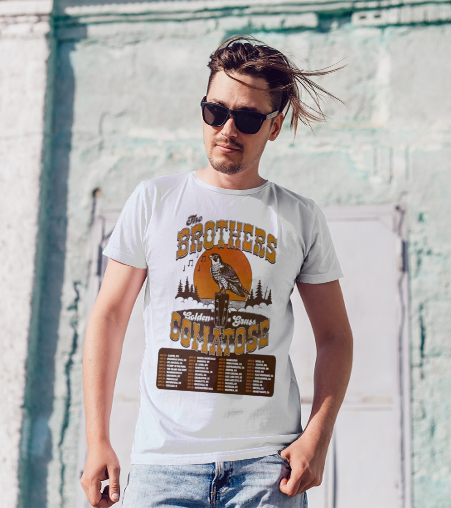The Brothers Comatose Golden Grass 2025 Tour Dates Casper Wyoming To Grass Valley California T-Shirt