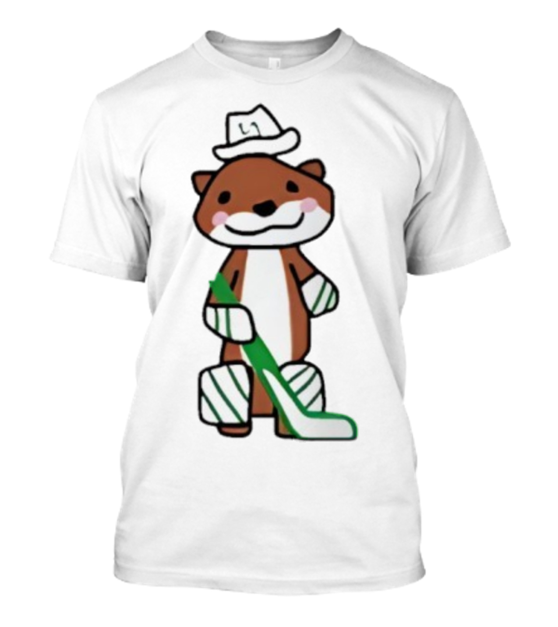 Thomas Harley Otter Hockey Player With Hat And Stick T-Shirt