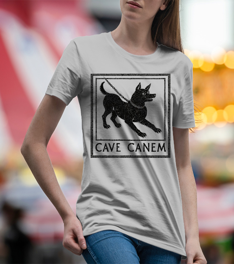 Cave Canem Ancient Pompeii Beware Of Dog Mosaic T-Shirt