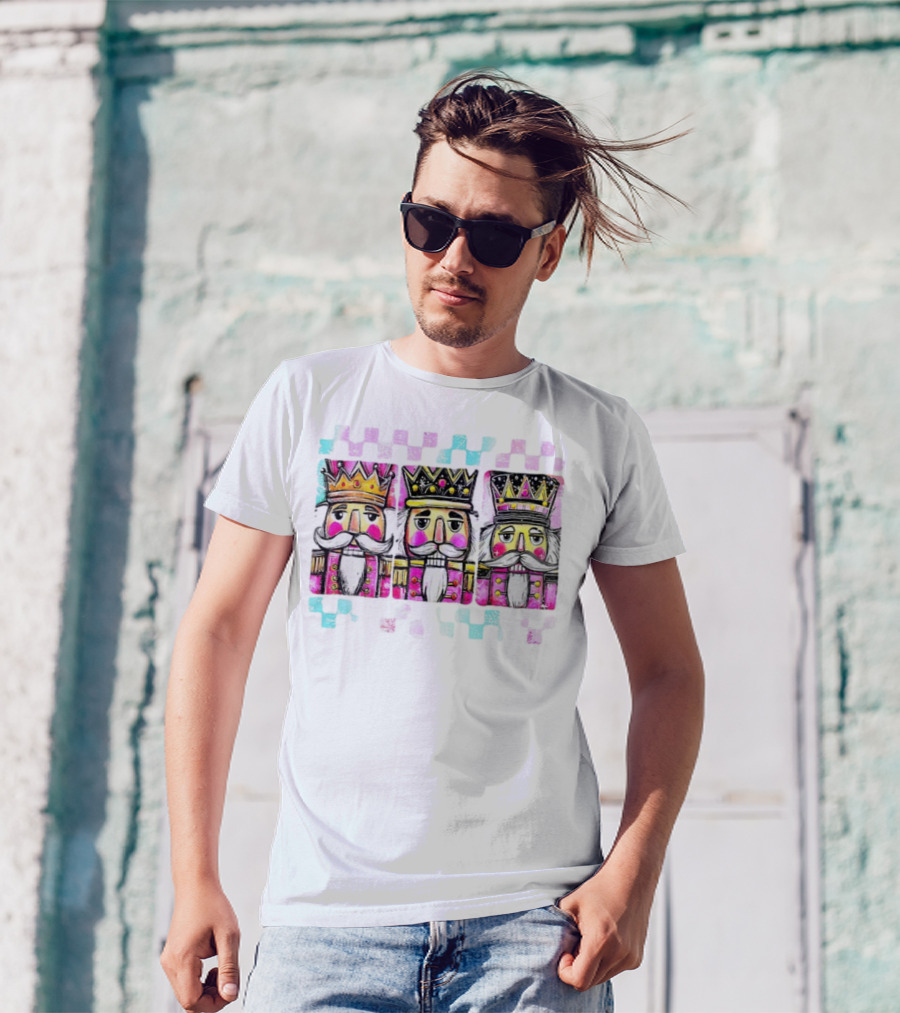 Coquette Nutcracker Glitter Crown Trio Merry Christmas T-Shirt