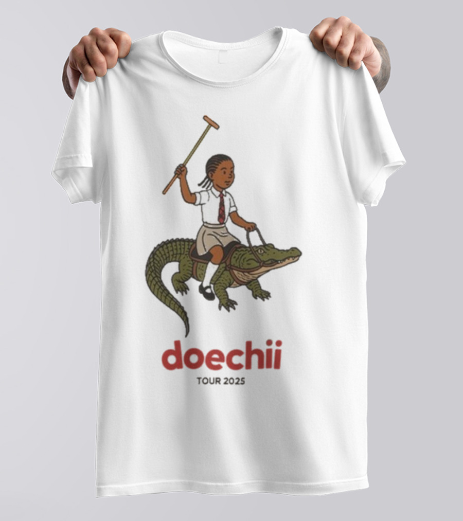 Doechii Tour 2025 Cartoon Riding Gator Adventure T-Shirt