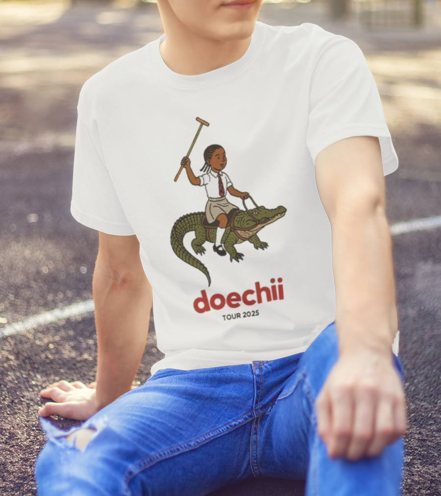 Doechii Tour 2025 Cartoon Riding Gator Adventure T-Shirt