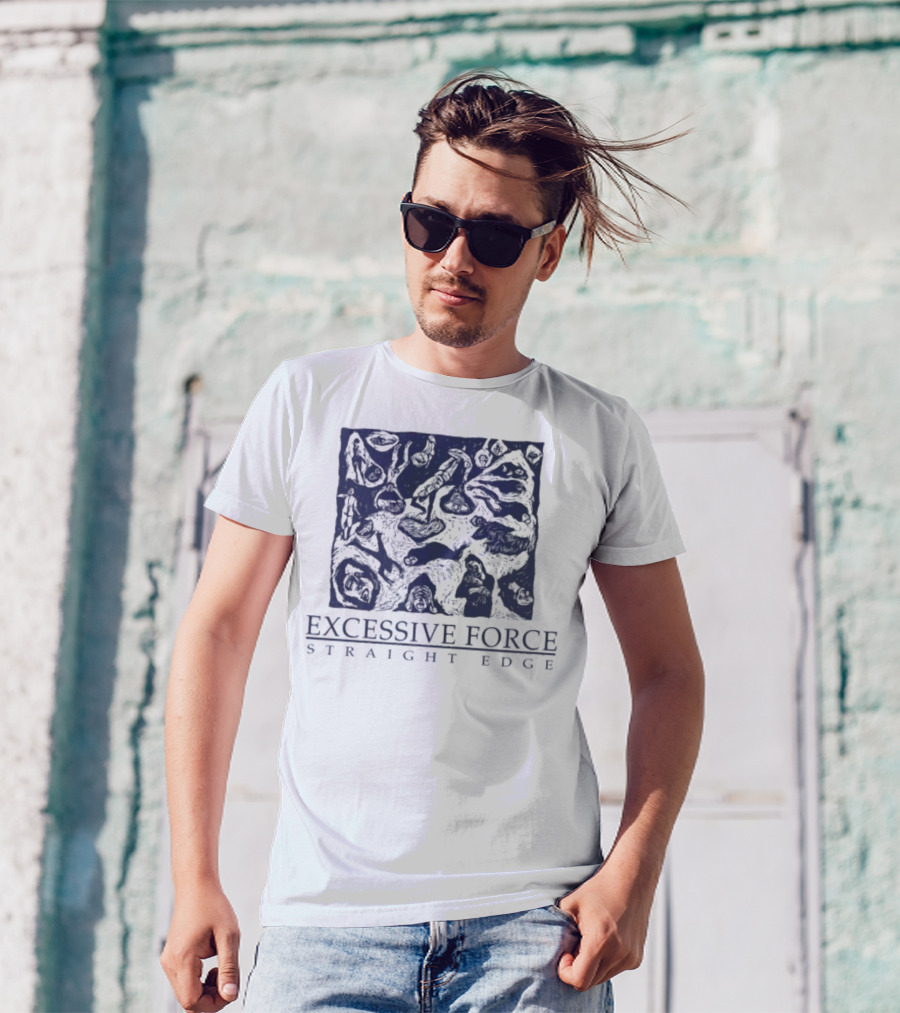 Excessive Force Straight Edge Abstract Pattern T-Shirt