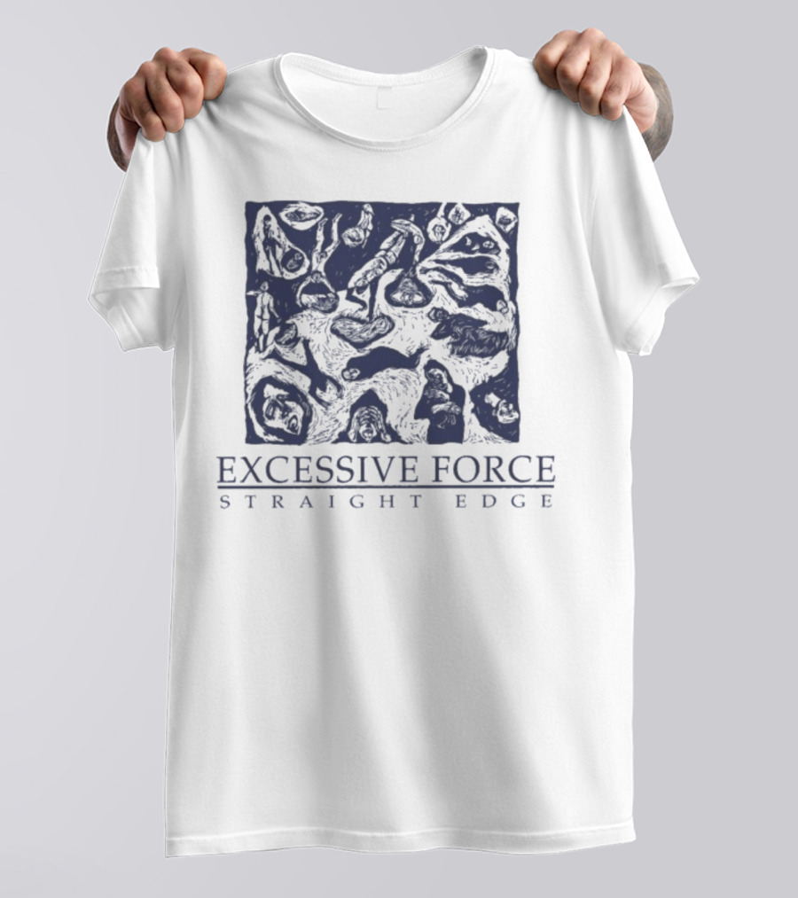 Excessive Force Straight Edge Abstract Pattern T-Shirt