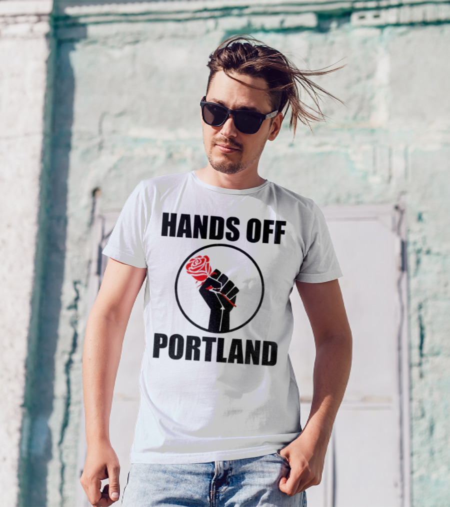 Hands Off Portland Rose Fist Symbol T-Shirt