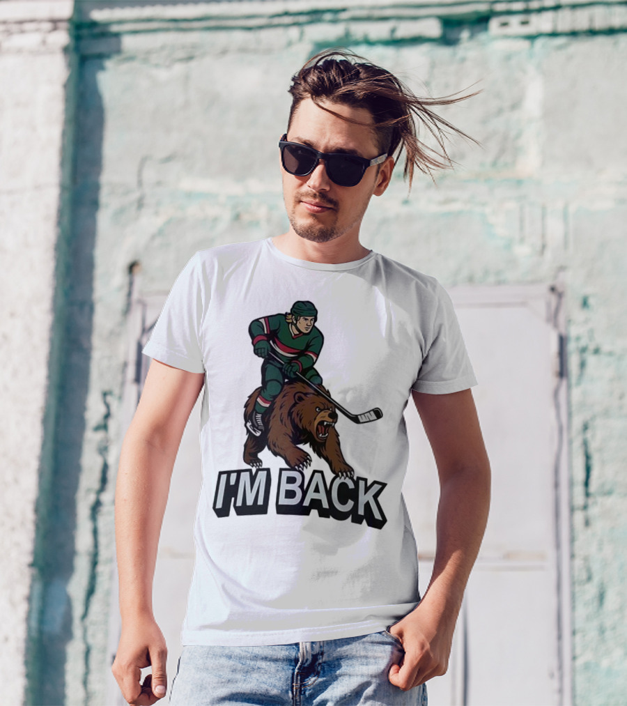 I'm Back Minnesota Wild NHL Bear Hockey Player Graphic T-Shirt