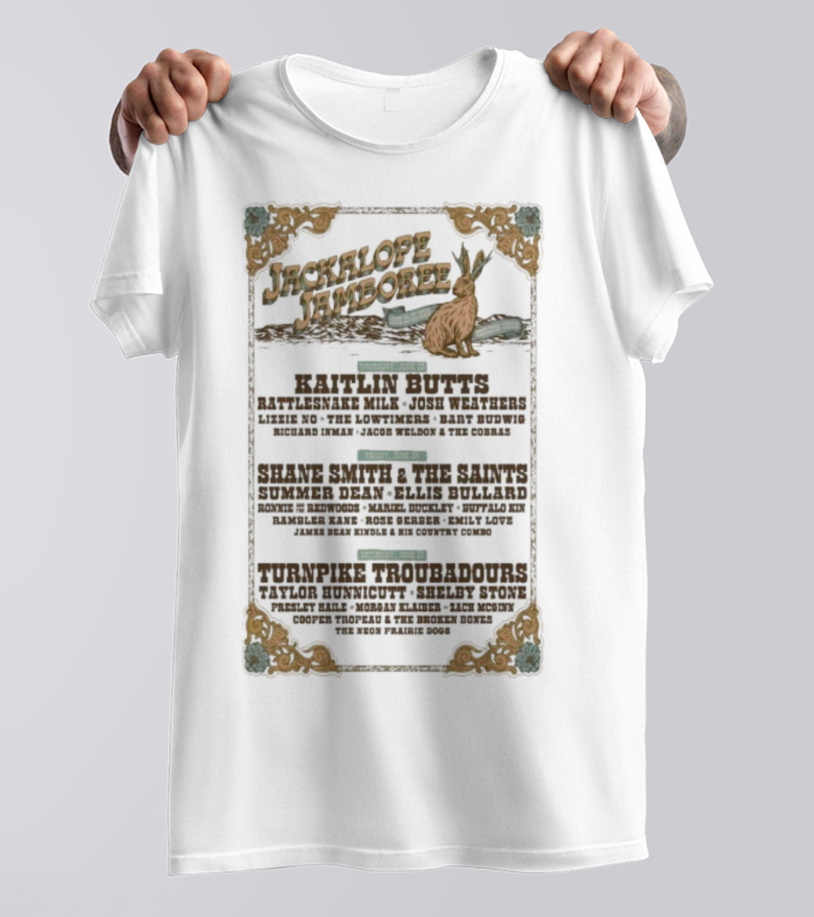 Jackalope Jamboree 2026 Pendleton Oregon American Aquarium Shane Smith Craig Morgan Lineup T-Shirt